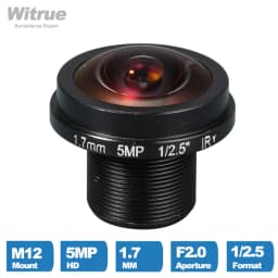 Witrue HD Fish Eye CCTV Lens 5MP 1.7MM M12*0.5 Mount 1/2.5 F2.0 180 Degree for IP Security CCTV Cameras