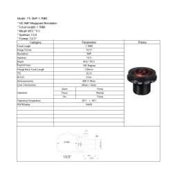 Witrue HD Fish Eye CCTV Lens 5MP 1.7MM M12*0.5 Mount 1/2.5 F2.0 180 Degree for IP Security CCTV Cameras