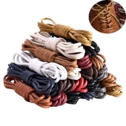 1Pair Unisex Cotton Waxed Shoelaces Round Oxford Shoe Laces Boots Laces Waterproof Leather Shoelace Length 80/100/120/140/160cm