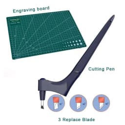 Craft Cutting Tools 360 Rotating Blade Paper-Cutter 3 Carving Knife Blades Cutting Pen DIY Art Wear-Resisting Art Cutting Tools