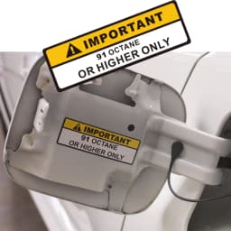 Warning Label 91+ or Higher Octane Gas Fuel Tank Sticker Decal car sticker