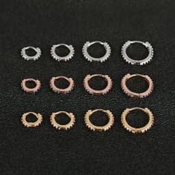 Cute Rainbow Small Hoop Earrings Crystal Multicolor Zircon Stone Tiny Huggies Minimal Round Circle Earring Piercing 6/8/10/12mm