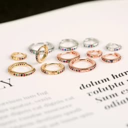 Cute Rainbow Small Hoop Earrings Crystal Multicolor Zircon Stone Tiny Huggies Minimal Round Circle Earring Piercing 6/8/10/12mm