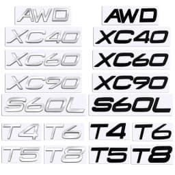 Metal 3D Badge Logo Car Rear Trunk Body Sticker Emblem For Volvo xc40 xc60 xc90 S60L T4 T5 T6 T8 AWD Accessories