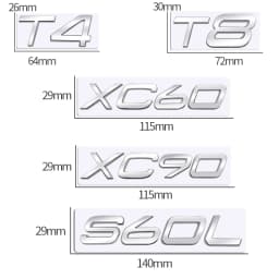 Metal 3D Badge Logo Car Rear Trunk Body Sticker Emblem For Volvo xc40 xc60 xc90 S60L T4 T5 T6 T8 AWD Accessories