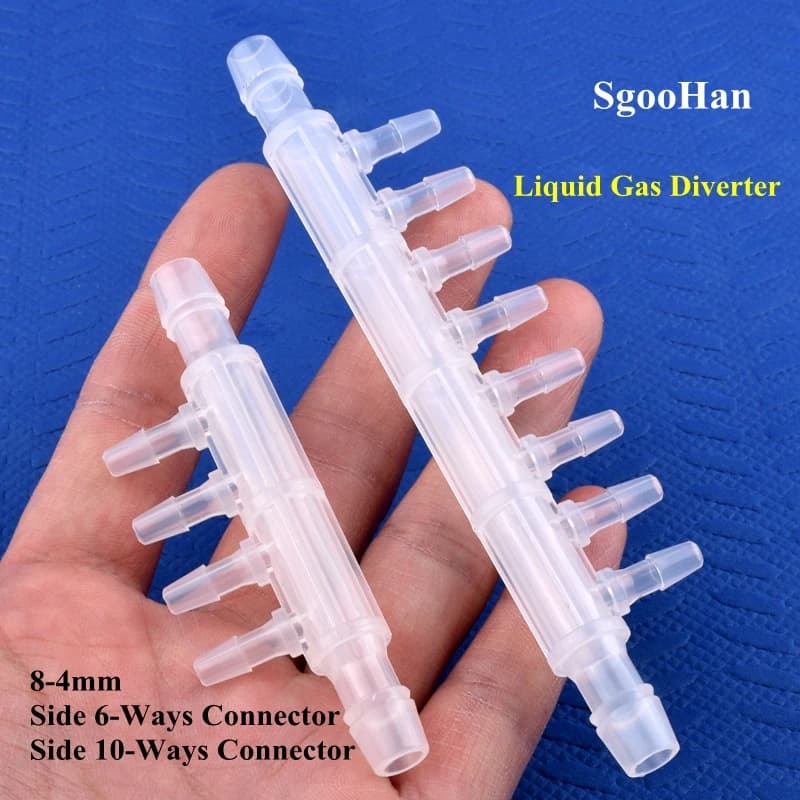 1~50pcs Food Grade PP 8-4mm 4 ~ 10-Ways Hose Connector Aquarium Tank Air Pump Liquid Gas Diverter Garden Irrigation Pagoda Joint