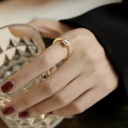 Exquisite Simple Square Zircon Gold Color Open Rings For Woman 2025 Salary Goth Jewelry Wedding Party Girls' Luxury Student Ring