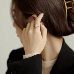 Exquisite Simple Square Zircon Gold Color Open Rings For Woman 2025 Salary Goth Jewelry Wedding Party Girls' Luxury Student Ring