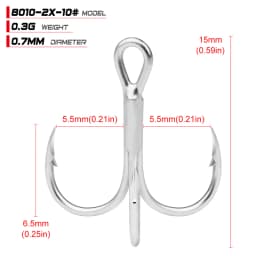 PROBEROS 10Pcs/lot Saltwater Fishing Hooks Treble Hooks 1#-2#-4#-6#-8#-10#-12#-14#-1/0#-2/0#-3/0# High-Carbon Steel Fishhooks