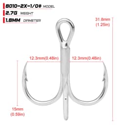PROBEROS 10Pcs/lot Saltwater Fishing Hooks Treble Hooks 1#-2#-4#-6#-8#-10#-12#-14#-1/0#-2/0#-3/0# High-Carbon Steel Fishhooks