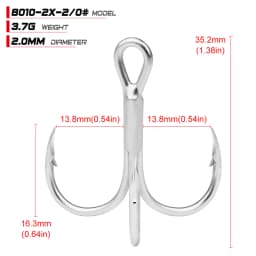 PROBEROS 10Pcs/lot Saltwater Fishing Hooks Treble Hooks 1#-2#-4#-6#-8#-10#-12#-14#-1/0#-2/0#-3/0# High-Carbon Steel Fishhooks