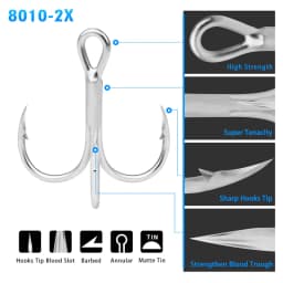 PROBEROS 10Pcs/lot Saltwater Fishing Hooks Treble Hooks 1#-2#-4#-6#-8#-10#-12#-14#-1/0#-2/0#-3/0# High-Carbon Steel Fishhooks