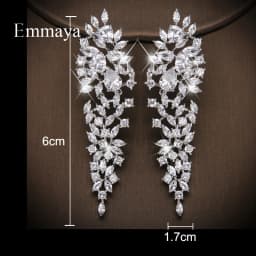 Emmaya New Fashion Charming Leaves Shape Elegant Zirconia Earring For Women And Girls Popular Ornament Wedding Party Dress-Up