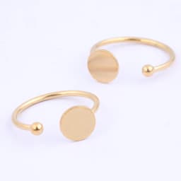 10pcs Stainless Steel Ring Bezel Blanks Gold Plated Finger Ring Base Setting Diy Jewelry Accessories