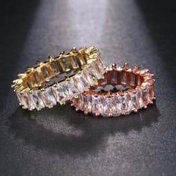 Luxury Cubic Zirconia Rings For Women Fashion Red Blue Copper Plated Finger Rings Zircon Statement Wholesale Bulk Jewelry 2021