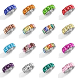 Luxury Cubic Zirconia Rings For Women Fashion Red Blue Copper Plated Finger Rings Zircon Statement Wholesale Bulk Jewelry 2021
