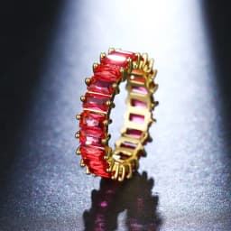 Luxury Cubic Zirconia Rings For Women Fashion Red Blue Copper Plated Finger Rings Zircon Statement Wholesale Bulk Jewelry 2021