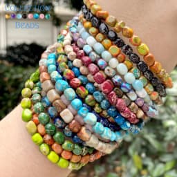 5x5x7mm Natural Stone Sea Sediment Jaspers Flat Irregular Turquoises Loose Beads For Jewelry Making DIY Bracelet Accessories
