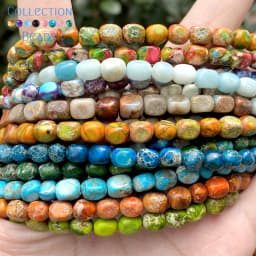 5x5x7mm Natural Stone Sea Sediment Jaspers Flat Irregular Turquoises Loose Beads For Jewelry Making DIY Bracelet Accessories
