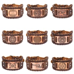 Retro Wide Leather Pirate Compass Bracelet for Men Celtic Viking Compass Bracelet Jewelry Male Accessories Gifts To Boyfriend