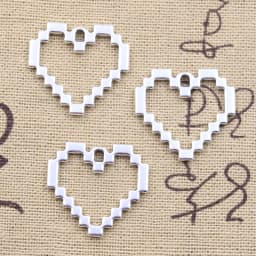 20pcs Charms Mosaic Heart 23x24mm Antique Silver Color Pendants DIY Crafts Making Findings Handmade Tibetan Jewelry
