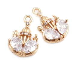 18K Gold Color Airplane Bicycle Tower Windmill Charms Pendants High Quality Diy Jewelry Making Necklace Earrings Accessories