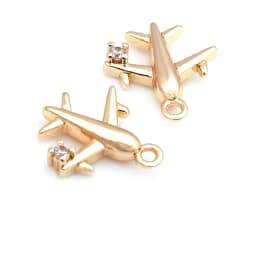 18K Gold Color Airplane Bicycle Tower Windmill Charms Pendants High Quality Diy Jewelry Making Necklace Earrings Accessories
