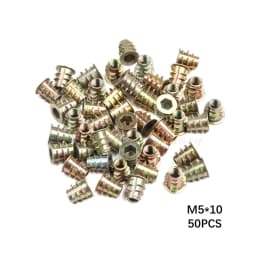 50Pcs Zinc Alloy Thread For Wood Insert Nut M4 M5 M6 M8 Flanged Hex Drive Head Furniture Nuts Kit Bolts and Nuts