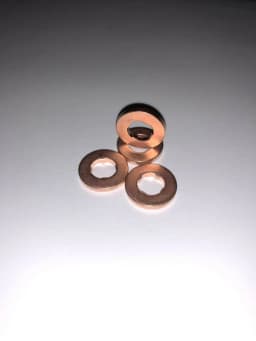 4pcs for Bosch Common Rail Diesel Injector Nozzle Copper Washer Seals Solid Flat Ring Gasket Rings Spacer Washers 15x7.3x3mm