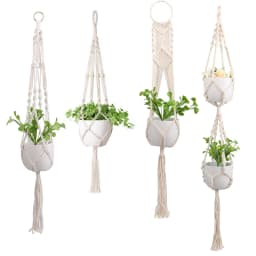 Macrame Handmade Plant Hanger Baskets Flower Pots Holder Balcony Hanging Decoration Knotted Lifting Rope Home Garden Supplies