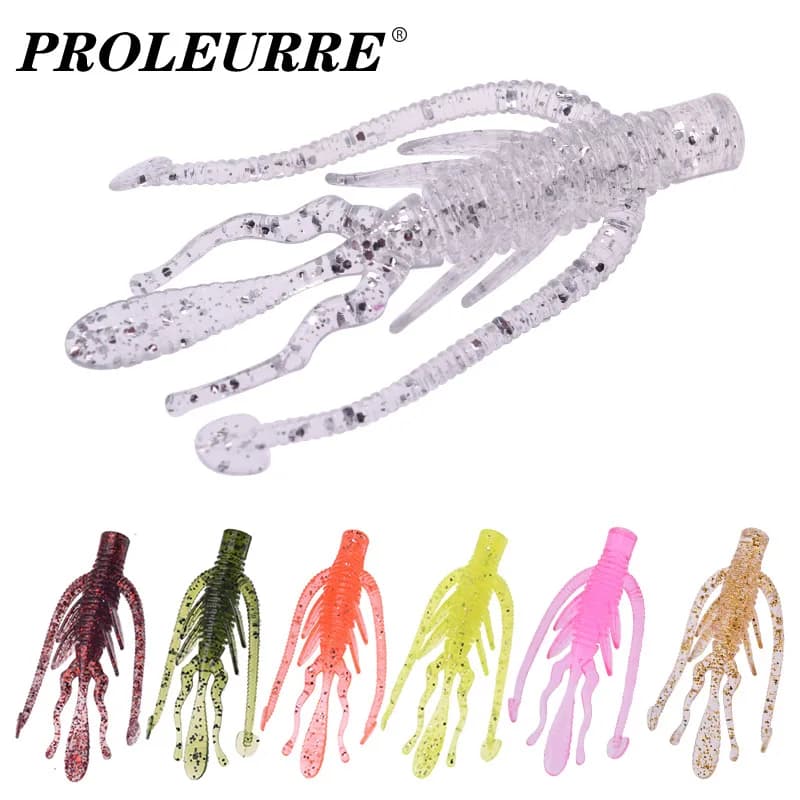 10Pcs Crazy Flapper Shrimp Silicone Soft Bait 63mm 2.5g Fishy Smell With Salt Fishing Lures Artificial Bass Peche Gear Tackle