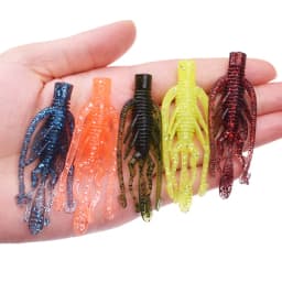 10Pcs Crazy Flapper Shrimp Silicone Soft Bait 63mm 2.5g Fishy Smell With Salt Fishing Lures Artificial Bass Peche Gear Tackle