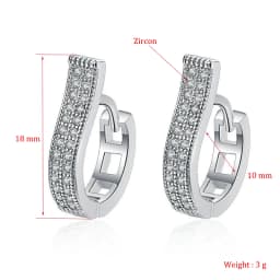 New Fashion Geometric Hoop Earrings For Women Two Row Crystal Zircon Stone Paved Tiny Huggies Female Trendy Earring Accessories