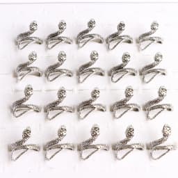 10pcs/lot Men Retro Punk Snake Rings For Women Antique Siver Color Opening Adjustable Jewelry Party Gifts