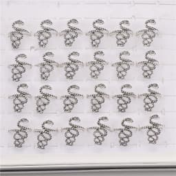 10pcs/lot Men Retro Punk Snake Rings For Women Antique Siver Color Opening Adjustable Jewelry Party Gifts