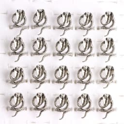 10pcs/lot Men Retro Punk Snake Rings For Women Antique Siver Color Opening Adjustable Jewelry Party Gifts