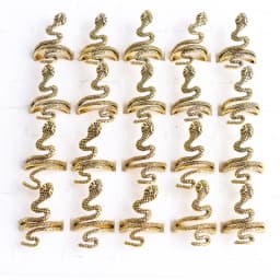 10pcs/lot Men Retro Punk Snake Rings For Women Antique Siver Color Opening Adjustable Jewelry Party Gifts