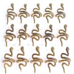 10pcs/lot Men Retro Punk Snake Rings For Women Antique Siver Color Opening Adjustable Jewelry Party Gifts