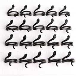 10pcs/lot Men Retro Punk Snake Rings For Women Antique Siver Color Opening Adjustable Jewelry Party Gifts