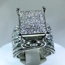 925 sterling silver high quality white zircon diamond ring geometric three-dimensional diversified ring suitable for couple