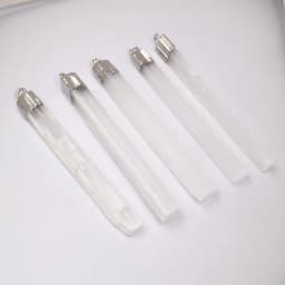1PC White Selenite Plaster Pendant Rectangle Natural Semi-precious Stone Charms for DIY Necklace Making Jewelry Findings