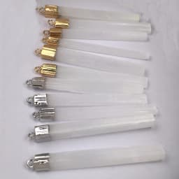 1PC White Selenite Plaster Pendant Rectangle Natural Semi-precious Stone Charms for DIY Necklace Making Jewelry Findings