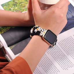Scrunchie Strap for Apple watch band 44mm 40mm 41mm 45mm 38 42mm 49mm Elastic Nylon bracelet iWatch series 3 6 se 7 8 9 ultra 2