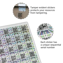2.5x2.5cm Silver laser Stickers with QR Code Authentic Security seal Holographic warranty void stickers Secure anti-fake label