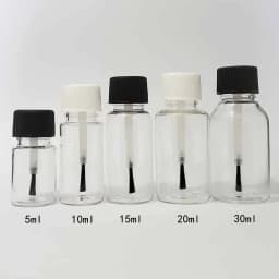 5/10Pcs 5ml 10ml 15ml 20ml 30ml Plastic Nail Polish Bottles Empty Cosmetic Containers Clear Liquid Sample Bottle With Brush