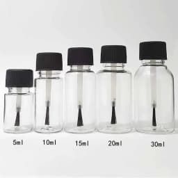 5/10Pcs 5ml 10ml 15ml 20ml 30ml Plastic Nail Polish Bottles Empty Cosmetic Containers Clear Liquid Sample Bottle With Brush