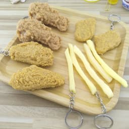 Simulation Model Keychain French Fries Chicken Nuggets Keychain Fried Legs Food Pendant Party Promotional Gift