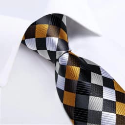 New Fashion Plaid Men's Tie Set High Quality 8cm Width Neck Tie Handkerchief Cufflinks Business Wedding Tie Gift For Men