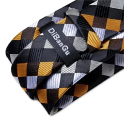 New Fashion Plaid Men's Tie Set High Quality 8cm Width Neck Tie Handkerchief Cufflinks Business Wedding Tie Gift For Men