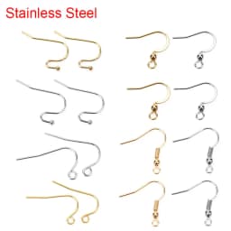50pcs Hypoallergenic Stainless Steel Earrings Hooks Nickel Free Anti Allergy Earring Clasp Wire For Diy Jewelry Findings Making